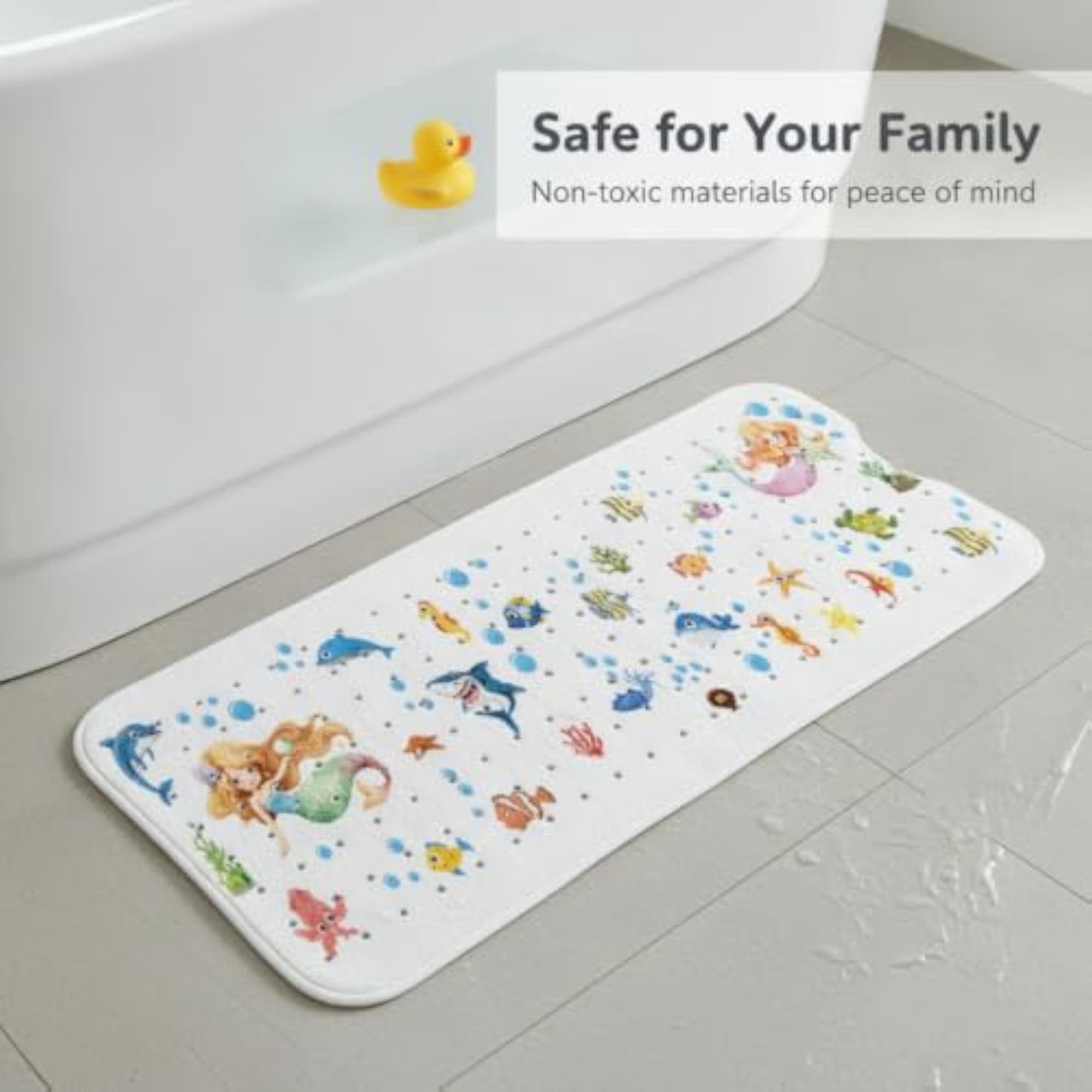 Cartoon Mermaid Non-Slip Bath Mat for Shower